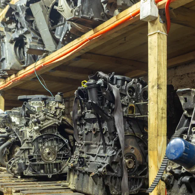 Engine stock prepared for export